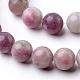 Gefärbt runde natürliche rosa Turmalin Perlen Stränge G-K089-10mm-05-1