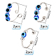 Pandahall elite 6 pz 3 set di anelli per polsini aperti con perline rotanti in resina stile malocchio RJEW-PH0001-10-2