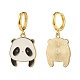 Alloy Enamel Panda Dangle Hoop Earrings for Women EJEW-JE04774-4