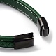 Armband aus geflochtenem Leder in verschiedenen Farben BJEW-M302-01EB-3