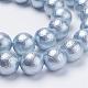 Falten texturierte Shell Perlen Perlenstränge BSHE-E016-16mm-M-3