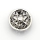 Antique Silver Zinc Alloy Rhinestone Flat Round Hollow Jewelry Snap Buttons X-SNAP-L002-15B-NR-2