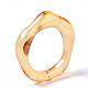 透明樹脂指輪  ABカラーメッキ  ダークオレンジ  usサイズ6 3/4(17.1mm) RJEW-T013-001-E05-6