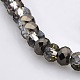 Half Plated Faceted Rondelle Electroplate Glass Beads Strands GLAA-A024C-HP02-1