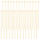 Beebeecraft 100Pcs/Box Open Eye Pins 18K Gold Plated Head Pins 50mm Jewelry Making Findings for Charm Beads DIY Making KK-BBC0002-88-1