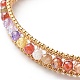 Colorful Cubic Zirconia Beads Cuff Bangle for Girl Women BJEW-JB06609-7