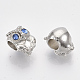 Europäische Perlen aus platinierter Legierung MPDL-S067-15-2