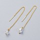 Real 18K Gold Plated Brass Ear Threads EJEW-JE03811-01-3