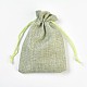 ポリエステル模造黄麻布包装袋  巾着袋  ダークシーグリーン  14x10cm ABAG-WH0008-01-2
