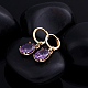 Real 18K Gold Plated Hot Trends Oval Brass Rhinestone Dangle Hoop Earrings EJEW-EE0001-122F-2