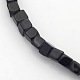 Cube Natural Black Stone Beads Strands G-P057-01-3