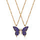 2 passende Halsketten mit Schmetterlingsanhänger JN1033A-2