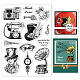 GLOBLELAND Retro Era Clear Stamps Vintage Gramophone Camera Pocket Watch Silicone Clear Stamp Seals for Cards Making DIY Scrapbooking Photo Journal Album Decoration DIY-WH0167-56-1053-1