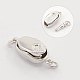 Jewelry Necklace Clasps Rhodium Plated 925 Sterling Silver Box Clasps STER-M019-07S-2