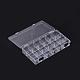 プラスチックビーズ収納ケース  18のコンパートメント  長方形  透明  20.5x11.5x3cm CON-R006-15-2