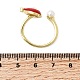 Рождественские кольца-манжеты из латуни с микропаве из кубических цирконий и эмалью для женщин RJEW-L336-02G-5