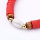 Bracelets extensibles faits main en pâte polymère heishi BJEW-JB05095-3