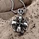 Rock Punk 316L Surgical Stainless Steel Skull Pendant Necklaces For Men NJEW-BB01292-2