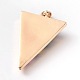 Dyed Triangle Golden Tone Brass Natural Crystal Pendants G-M245-01-3