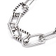 304 Stainless Steel Paperclip Chain Bracelets BJEW-F412-02P-2
