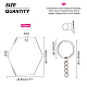 BENECREAT DIY Hexagon Acrylic Blank Pendant Keychain Making Kits DIY-BC0001-61P-2
