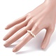 Anillo de dedo trenzado de perlas naturales RJEW-JR00430-3