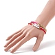 4 pièces 4 style coeur et mot baiser ensemble de bracelets extensibles en perles de plastique BJEW-JB08699-3