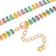Brass Enamel Cobs Chains Jewelry Sets SJEW-JS01143-3