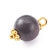 Natural Wood Beads Round Charms PALLOY-JF00659-3