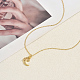 Женские ожерелья с подвесками в виде луны и звезд из латуни с прозрачными кубическими цирконами HB1903-1
