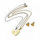 Colliers pendentifs et boucles d'oreilles coeur et couple clé SJEW-E045-03GP-1