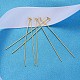 Real 18K Gold Plated 925 Sterling Silver Ball Head Pins STER-H483-0.5x40mm-G-3