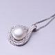 Beau laiton strass et imitation perle pendentifs pour petite amie meilleur cadeau KY-BB10214-4