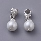 Imitations de perles acryliques européens pendants d'oreilles OPDL-Q001-9-2