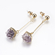 Druzy Crystal Dangle Earrings EJEW-L196-01-2