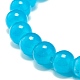 Bracelet extensible perles rondes en verre imitation jade 8mm pour fille femme BJEW-JB07179-6