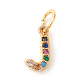 Brass Micro Pave Colorful Cubic Zirconia Charms ZIRC-F092-01-J-1
