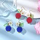 2 пара сережек-подвесок из искусственного жемчуга с клубникой из АБС-пластика EJEW-JE06761-1
