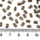 2ホールガラスシードビーズ  メタリックカラー  長方形  黄金メッキ  4.5~5.5x2x2~2.5mm  穴：0.5~0.8mm  約250個/10g X-SEED-S031-M-SH601-2