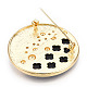 Spille rotonde piatte in conchiglia paua naturale con perla JEWB-N001-07G-3