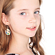 Anattasoul 2 paire de boucles d'oreilles pendantes en palette d'émail coloré de 2 couleurs EJEW-AN0002-73-5