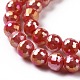 Electroplate Opaque Solid Color Glass Beads Strands GLAA-E036-11E-4