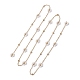 Cadena de eslabones con cuentas de perlas de imitación acrílicas hechas a mano con flores AJEW-JB01208-01-1