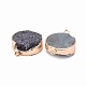 Plated Natural Druzy Agate Links connectors G-R275-05-2