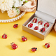 OLYCRAFT 12Pcs Ladybird Brooch Pin Golden Red Alloy Insect Brooches with Rhinestone Enamel Crystal Animal Brooches Pins Badges Animal Brooch Set for Backpack Clothes Hat Accessories - 12Styles JEWB-WH0023-46G-4