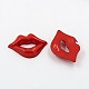 アクリル唇形のカボション  バレンタインデーのために  暗赤色  18x13x3.5mm X-BUTT-E024-A-04-2