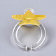 (vente d'usine de fêtes de bijoux) anneaux de manchette en acrylique transparent RJEW-S047-003-3