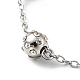 Bracelet perlé rond strass cristal avec 304 chaines acier inoxydable pour femme BJEW-E108-14P-2