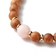 Natürliche morganite perlen armbänder set für männer frauen geschenk BJEW-JB06769-5