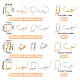 Unicraftale 72 pièces 12 styles 304 accessoires de boucles d'oreilles en acier inoxydable STAS-UN0051-62-3